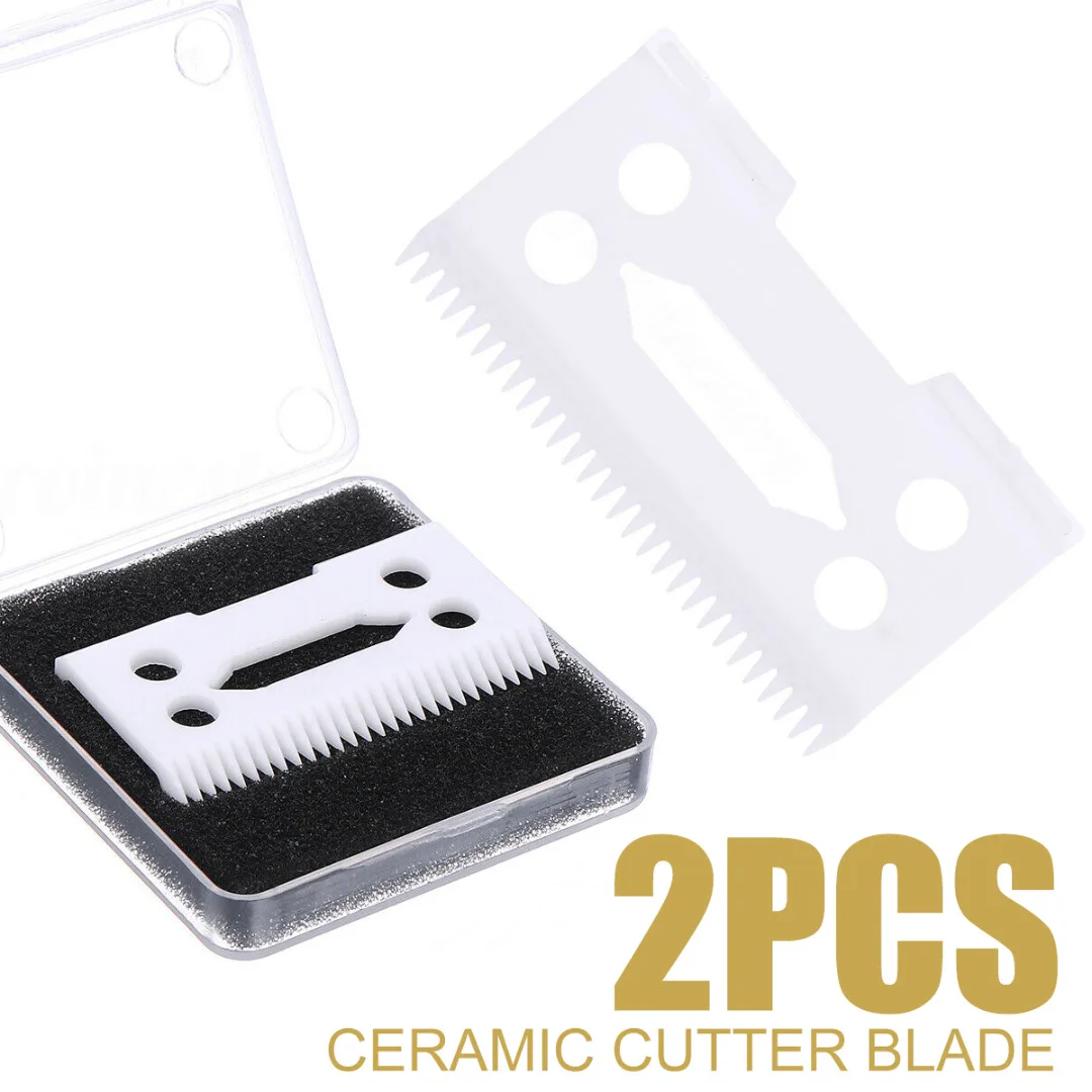 

2pcs Clipper Ceramic Cutter Blade Magic Clip 2 Holes For Wahl Shear Clipper with Box Dog Hair Clipper Blade Cutter Knife