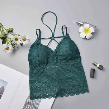 

2019 Summer Sexy Womens Tank Tops Bustier Bra Lace Hollow Out Vest Crop Top Beauty Back Bralette Top