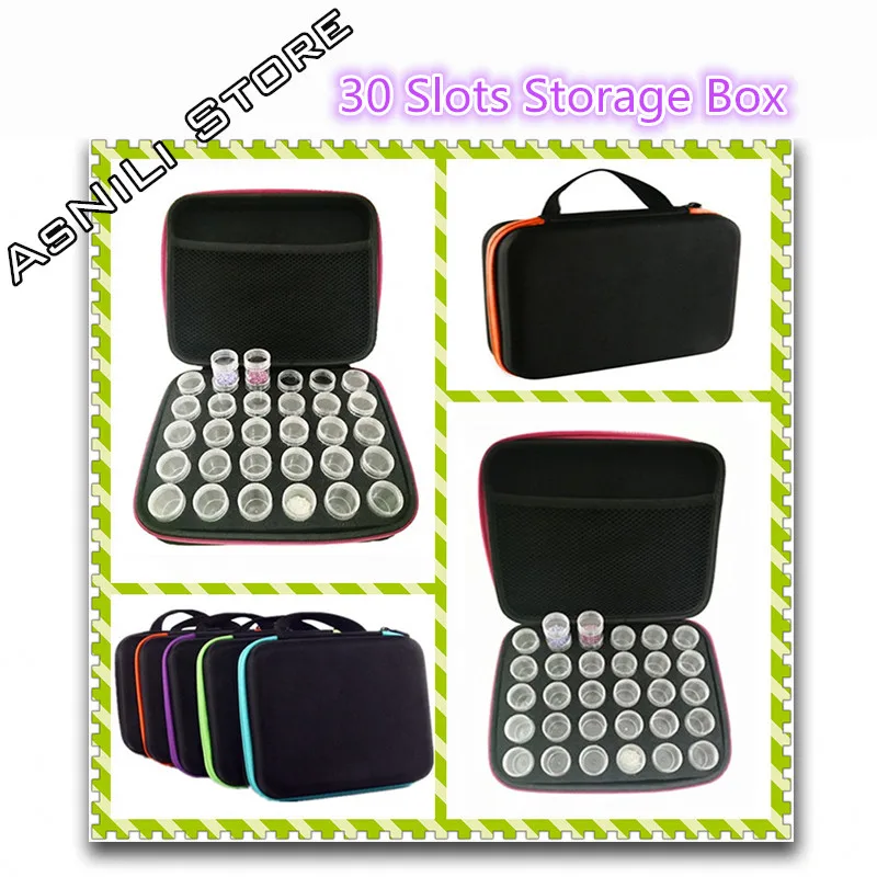 Kopen 30 Slots Diamant Borduurwerk Doos Diamant Schilderij Accessoire Case Clear plastic Kralen Weer Storage Dozen Kruissteek Gereedschap TOP
