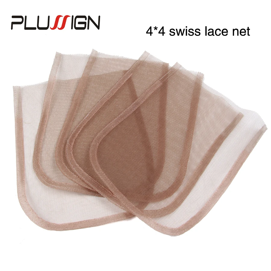 1-2 Pcs/Lot Plussign Swiss Lace Base Net For Wig Caps For Making Wigs 4x4 13x4 360 Size Lace Wig Nets Invisible Hairnet For Hair