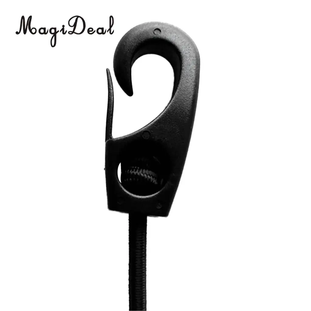 MagiDeal 10Pcs Black Plastic Bungee Hooks for 7mm Shock Cord Tie Down Strap Boat Canoe Kayak DIY Accessories