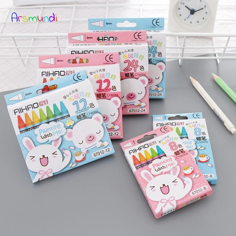 

Arsmundi Creative New Rabbit Pig 8 Colors 12 Colors Non-Toxic Crayon Oil Painting Stick Kids Student Pastel Pencils for Drawing