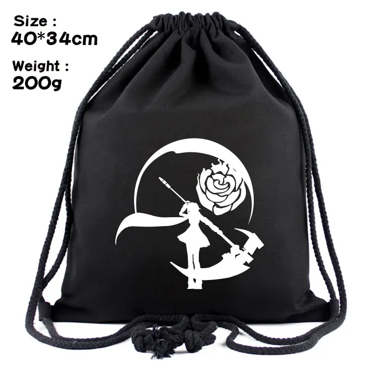 Аниме мультфильм Холст Drawstring Рюкзак Сейлор Мун RWBY JoJo для женщин Мода косметический контейнер повседневное Пляжная Сумка Обувь мешок