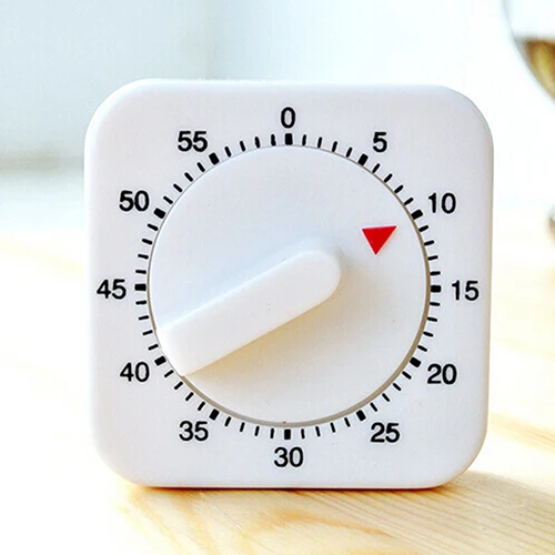 

Portable 60 Minutes Kitchen Timer Count Down Alarm Reminder White Square Mechanical Timer Home Baking Tools DropShipping