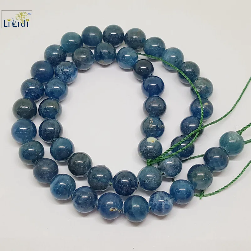 

LiiJi Unique Natural Stone Blue Kyanite Cat's Eye 8-9mm Round beads DIY Jewelry Making Necklace or Bracelet Approx 39cm