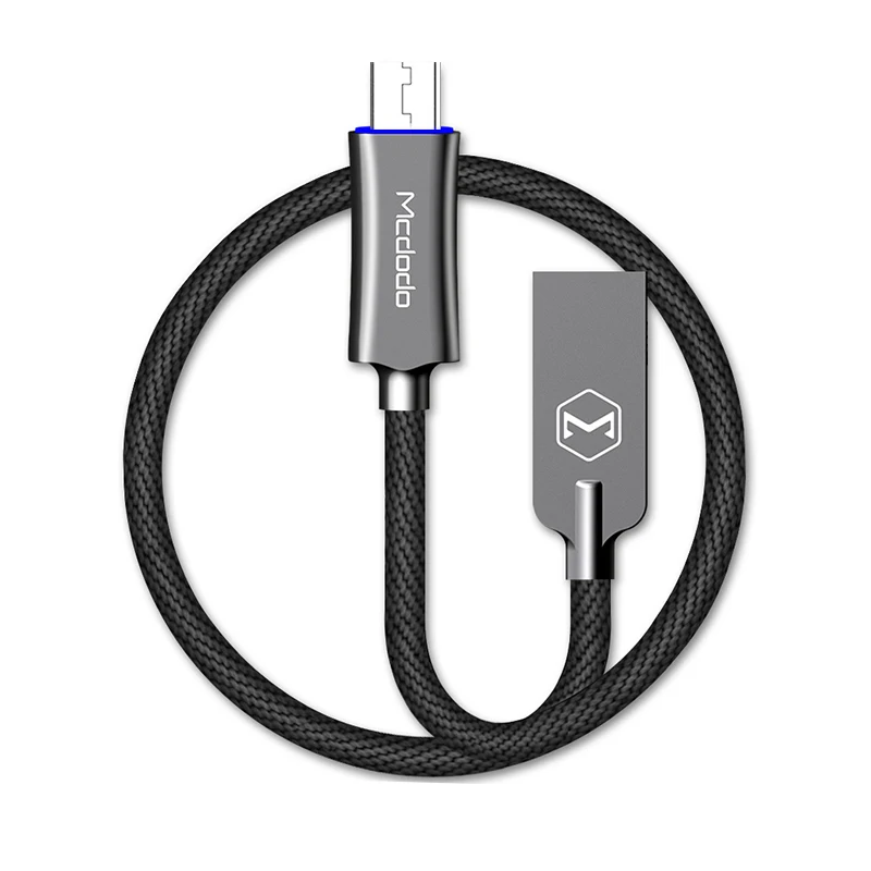 Mcdodo Micro USB кабель QC3.0 Быстрая зарядка нейлоновый USB кабель синхронизации данных для samsung Xiaomi huawei htc LG кабель для мобильного телефона - Цвет: grey