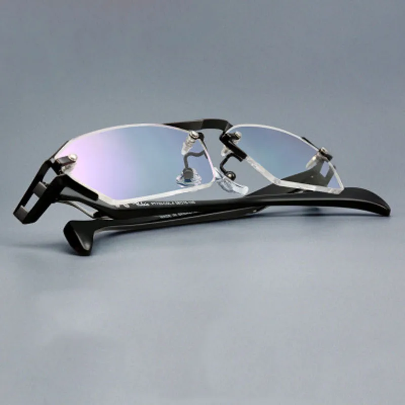 

Pure Titanium High-end Business Men Reading Half Frame Glasses Clear Eye Lens male Spectacle Eyewear Accessory