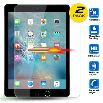 

2PCS Glass For 2017 New Apple iPad 9.7 Tablet Model A1822 A1823 Screen Protector Real 9H Tempered Glass A 1822 1823