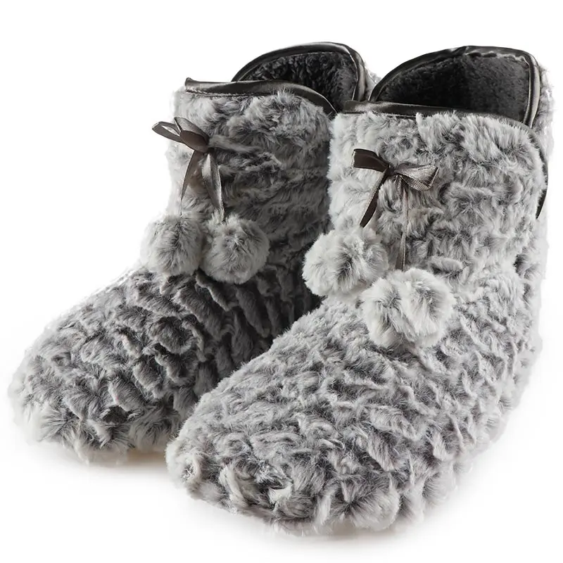 

Winter Woman House Slippers Christmas Indoor Socks Shoes Warm Bootie Fleece Slipper Fur Plush Insole AntiSkid Chaussure Femme