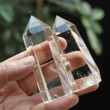 

xd j00674 2 Pcs Clear Quartz CRYSTAL Wand Natural Point Healing