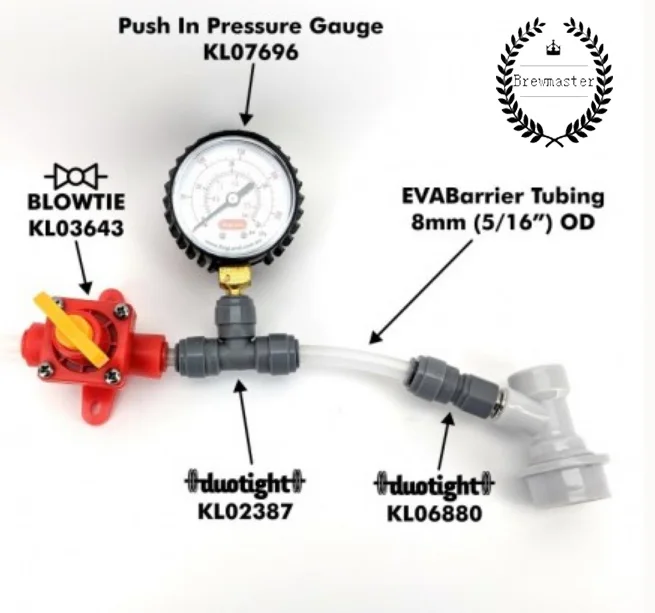 Homebrew регулируемый клапан давления 8 мм 5/16 нажимной манометр 0-40psi домашний пивоваренный