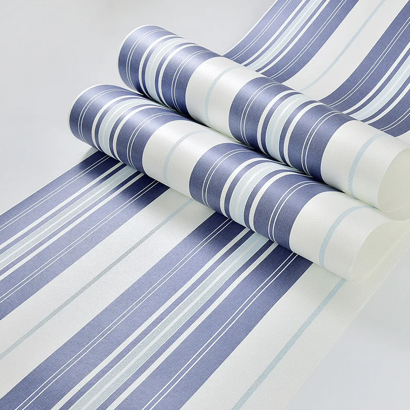 beibehang Blue horizontal and vertical stripes wallpaper simple Mediterranean 3D bedroom living room TV background wall beibehang Blue horizontal and vertical stripes wallpaper simple Mediterranean 3D bedroom living room TV background wall