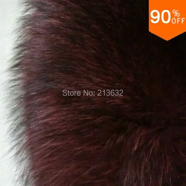 

Luxury Fabric Style 3 material stuff leather fox real fur wine red color good quality Garment Textile accessories free ship
