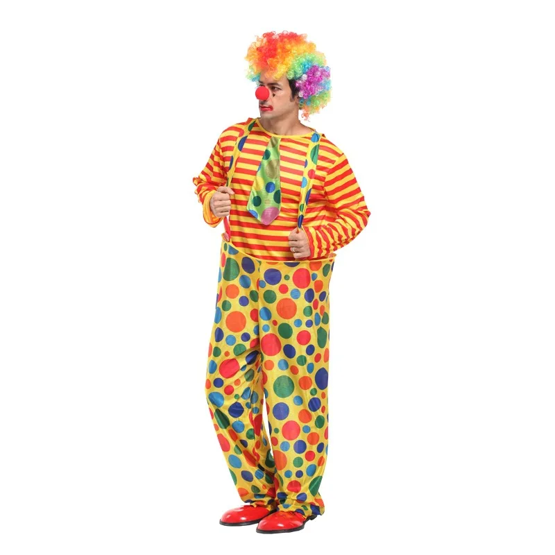 

Droll circus clown Cosplay Halloween Costumes for Man Purim Masquerade Children's Day Stage performance Party Carnival dress