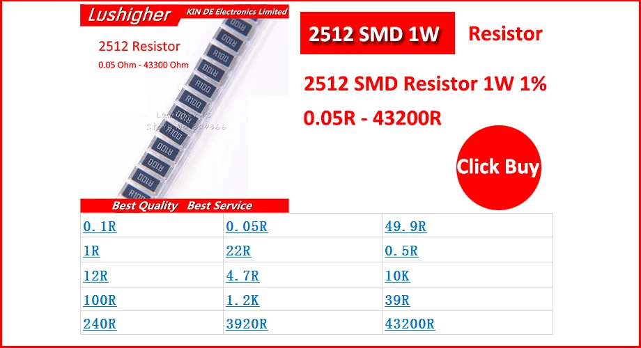 BTC Resistore thin film precisione SMD 2512 32,4k ohm 0,5W 0,1% AR12BTC3242N 200pcs 