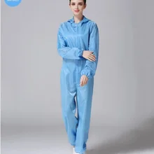 S-4XL Мужская Рабочая сиамская антистатическая защитная одежда с капюшоном Заводская Пыленепроницаемая покраска мастерская синий пыленепроницаемый комбинезон