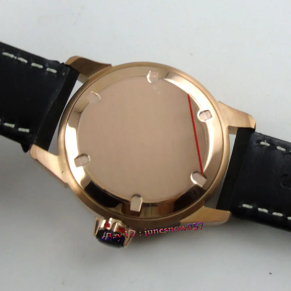  Bliger 43mm black dial luminous date window bezel Gold case MIYOTA Automatic men's watch