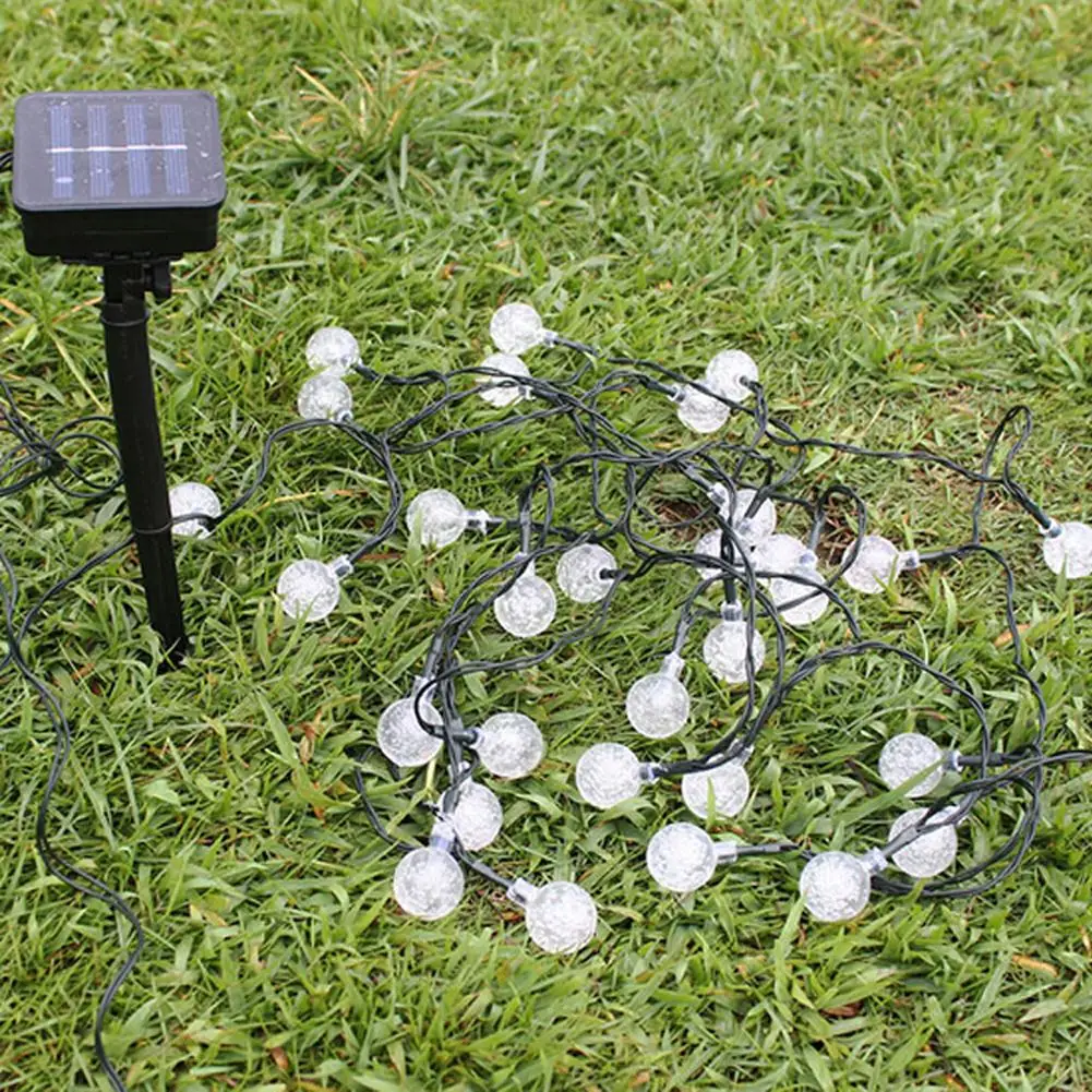 

TSLEEN free Shipping LED Crystal Ball Solar String Lights Waterproof Outdoor Xmas Christmas Garland Tree Decorative Light