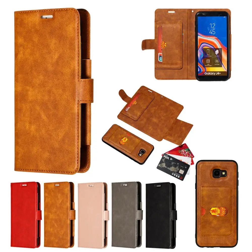 

Magnet Removable Wallet Case For Samsung J5 2017 J530 J6 Plus J7 Prime J2 Pro 2018 J3/J310 J4+ J4 Plus Smart Phone Cases Bag