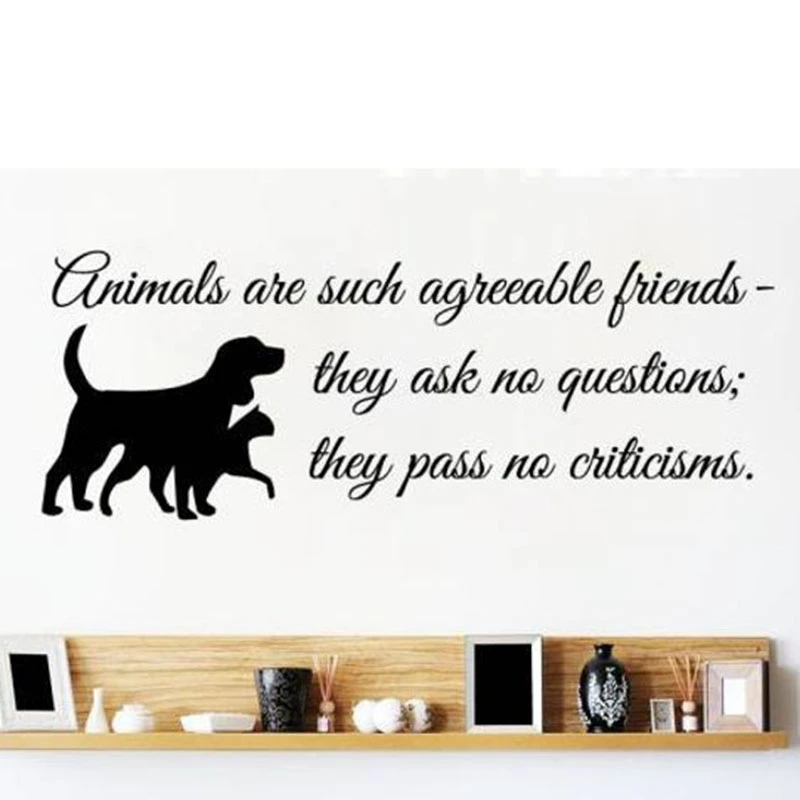 Autocollants Muraux En Vinyle Pour Animaux Citation Acceptable Chat Chien Toilettage Salon Decoration De Maison Pour Pepiniere Animalerie N118 Aliexpress