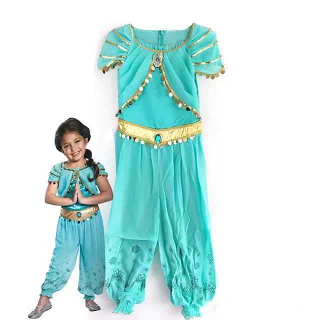 halloween party cosplay children girl Aladdin jasmine princess costume