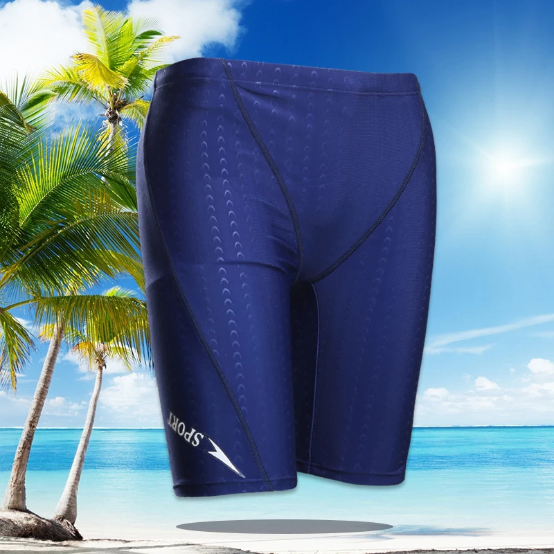 

Shark skin Jammer Swimsuit Men's Competitive Racing Sport Swimming Knee-high Shorts Swim Brief Trunks Boxers Men Swimwears