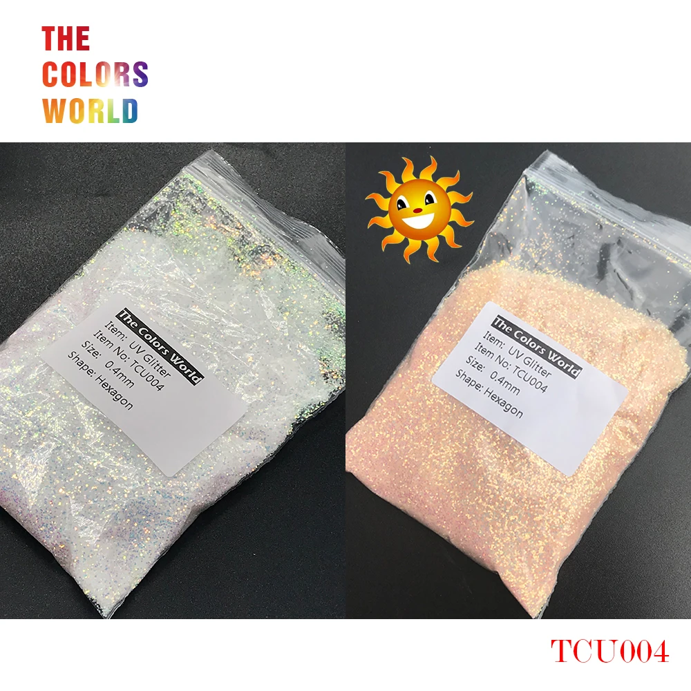 TCT-202 UV Glitter ultraviolet Light Hexagon Shape 0.4MM Nail Glitter Nail Decorations Nail Gel Makeup Facepaint DIY Accessorie