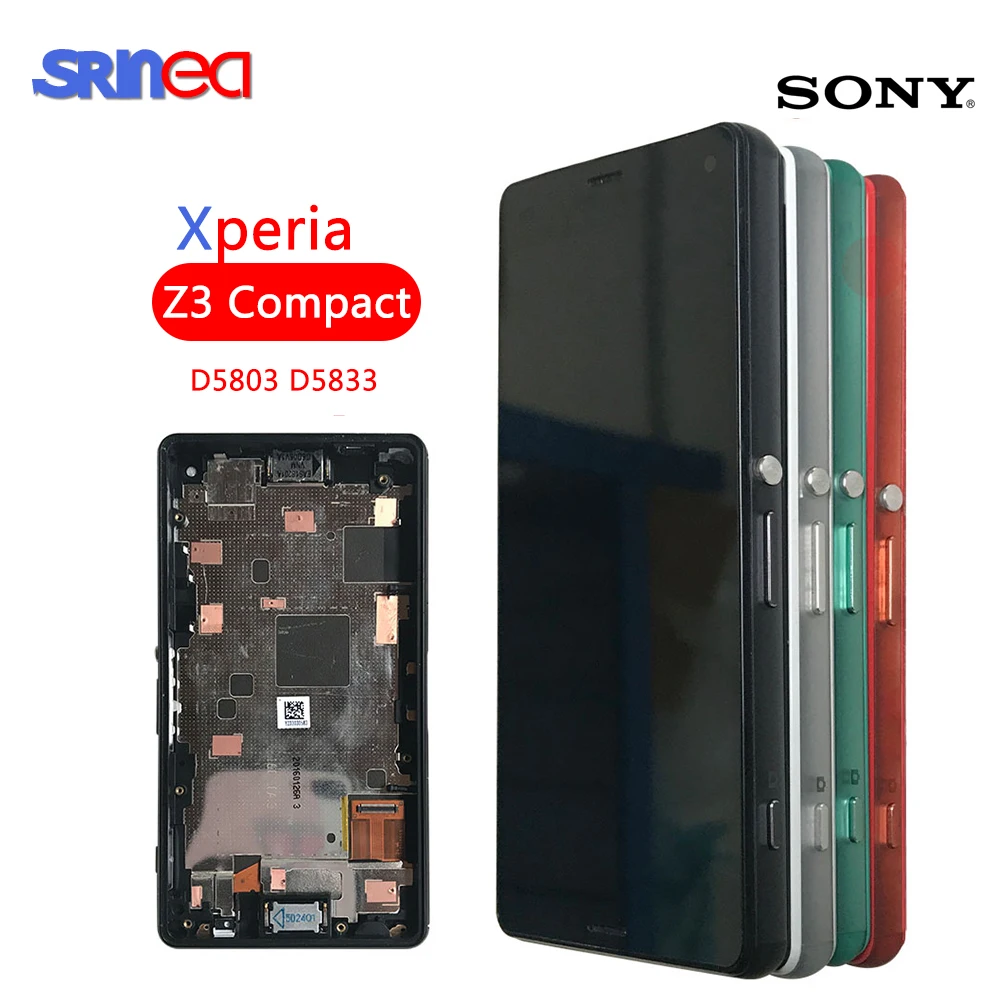 

4.6 inch LCD Display For Sony Xperia Z3 Compact D5803 D5833 Digitizer Sensor Z3 mini Assembly Frame With Adhesive