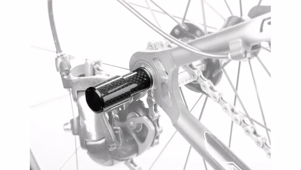 Fouriers carbono bicicleta trasero Derailleur Protector montaje de engranaje de liberación rápida QR Cap Drivetrain Guards Fouriers carbono bicicleta trasero Derailleur Protector montaje de engranaje de liberación rápida QR Cap Drivetrain Guards