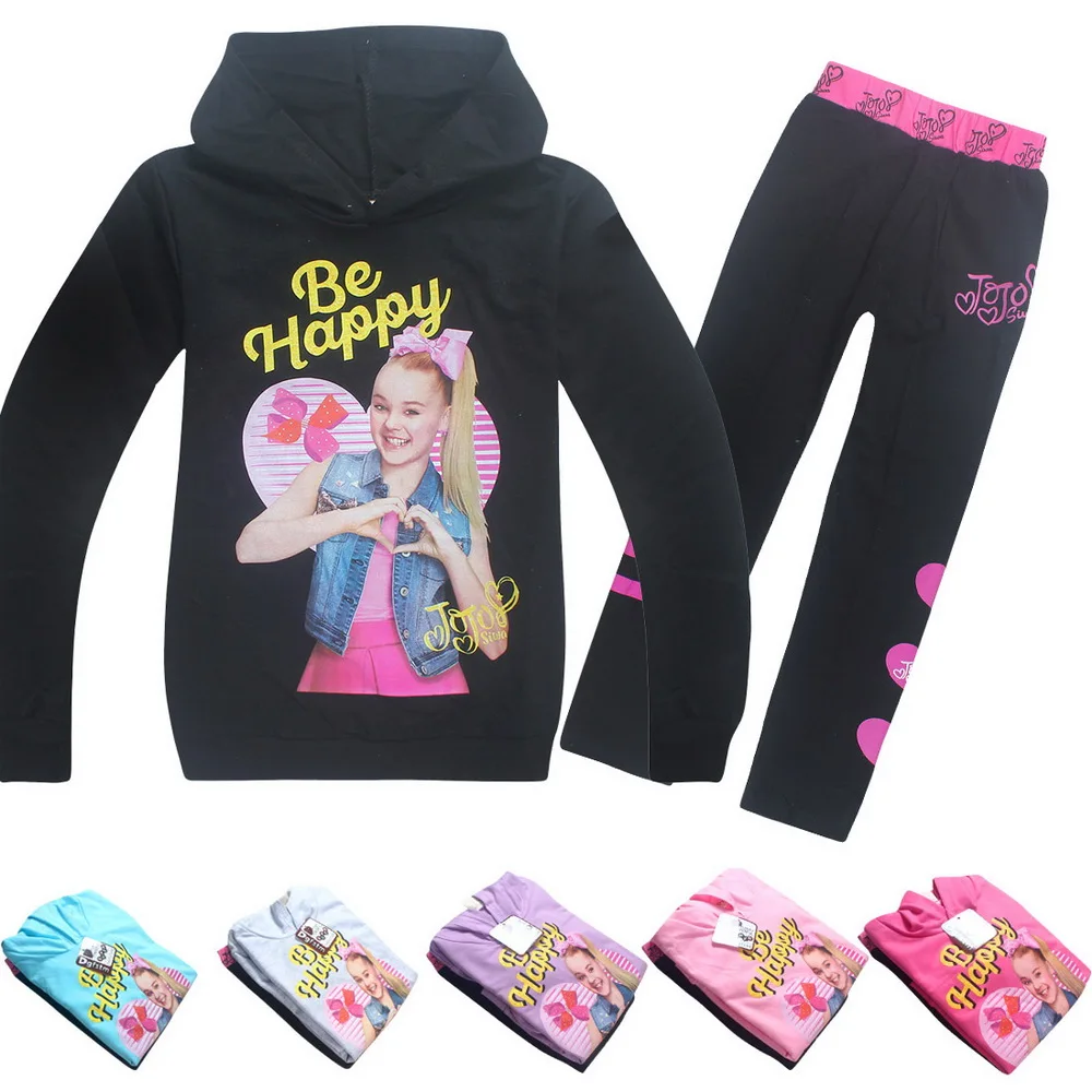 

2019 Spring Autumn JOJO SIWA Girl Clothing Sets Children tracksuits for Girls Clothes Hoodies Sweatshirt + Pants Kids Sport Suit