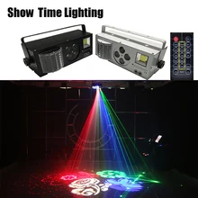Schnelle Lieferung Fernbedienung LED 4 in 1 Gobo Laser Strobe Wirkung Farbe 4 Augen Bild Licht Gute Verwendung Für home Entertainment KTV