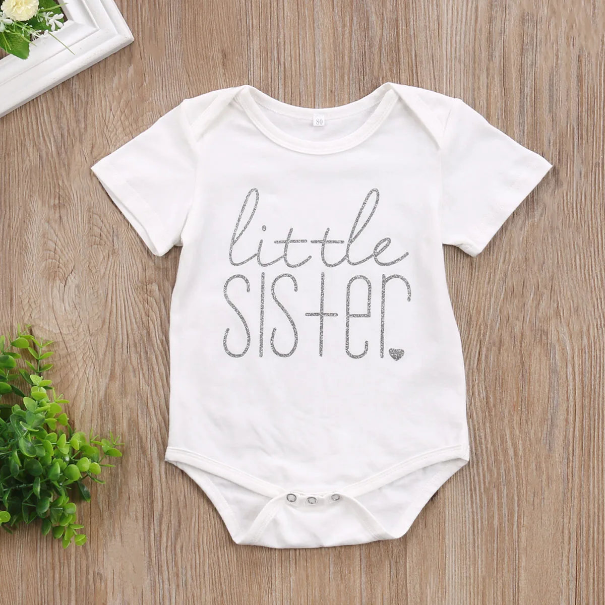 on brand DANDANdianzi Little Sister Big Brother Family Matching Cotton baby rompers Outfits Little Sister Romper Big Brother Printed Tops Cotton Outfits