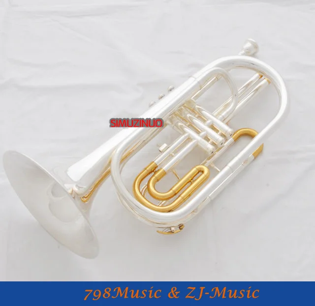 

Professional Marching Trombone B-Flat Brand New Silver Plated With Case