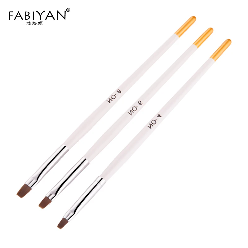 

3Pcs/Set Acrylic Builder Extension Carving Nail Art Tips Design Painting Drawing Flat Pen Brush Polish Gel UV DIY Manicure Tools