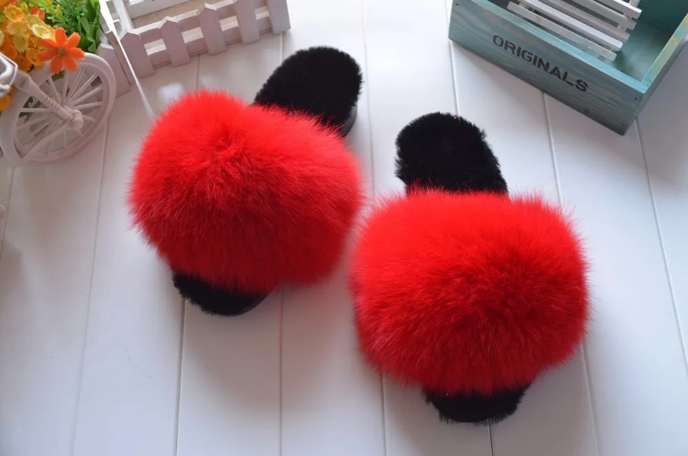 Sandalias Flip Flips pompones Moda Real de Piel De Zorro Zapatos de Las  Mujeres, niñas Chanclas Tamaño disponibles a Medida Tamaño EU 34 44 EU|flip  fashion|flip flipssandals fashion - AliExpress