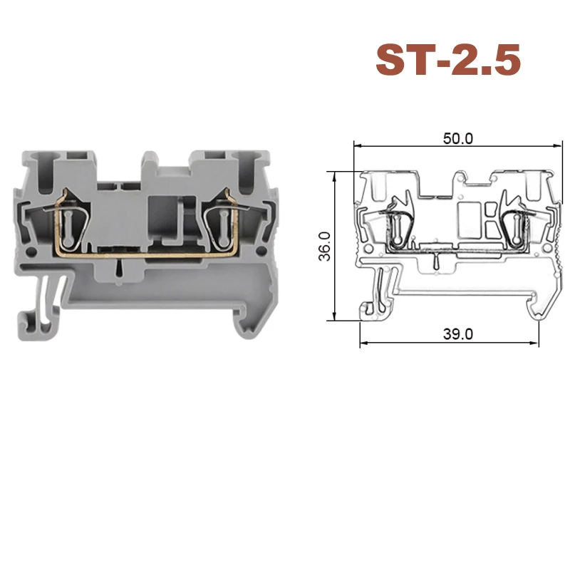 Пружинные клеммные блоки соединитель ST-2.5 din-рейку Безвинтовые клеммы блок провода кабельные разъемы медь morsettiera 20A bornier