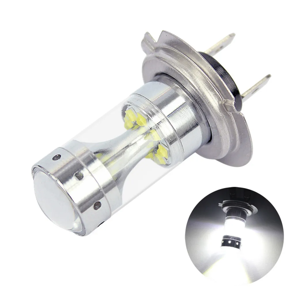 

1Pcs H7 car front fog light LED Bulb Off Road Fog Light 6000K 12V LED 2525 accessory refit lamp Driving Light white 19Apl9