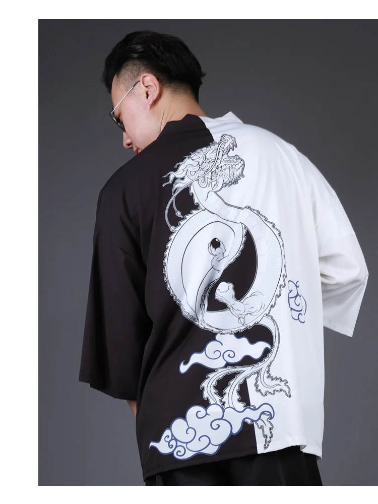 2019 летние мужские пальто кимоно кардиган Япония Винтаж ветровка лоскутное мужской куртки одежда H9047
