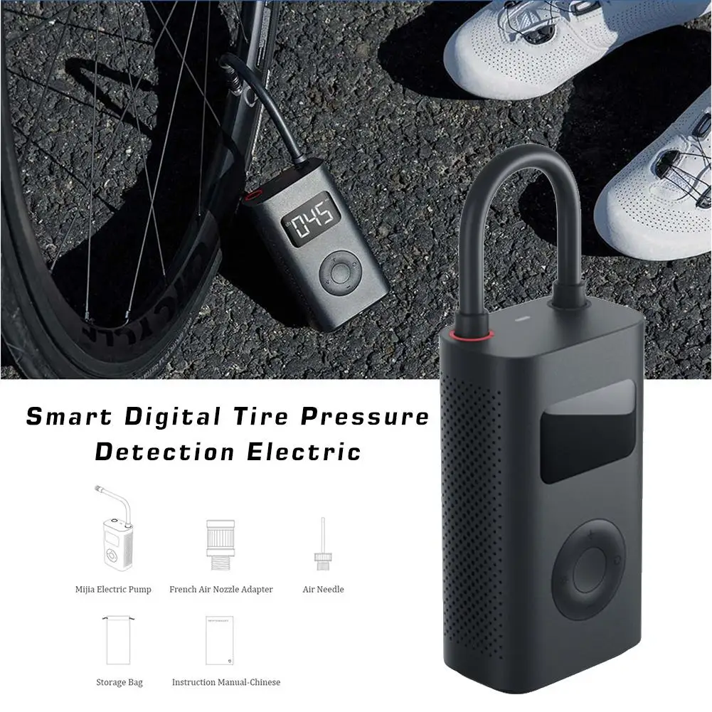  Portable Smart Digital Tire Pressure Detection Electric Inflator Pump For Xiaomi Mijia Bike Motorcy