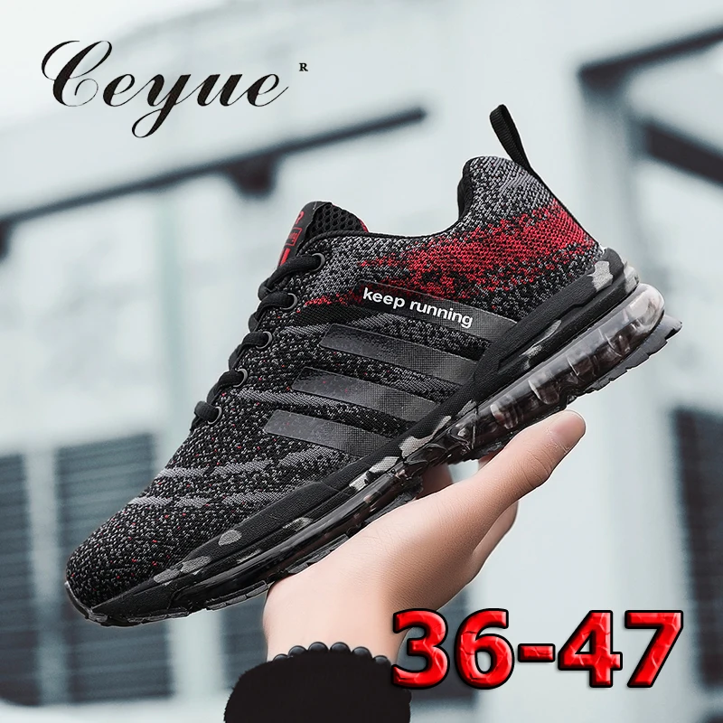 

Ceyue 2019 Men Running Shoes AIR Cushion Summer breathable sneakers zapatillas hombre lace up sport shoes zapatos de mujer