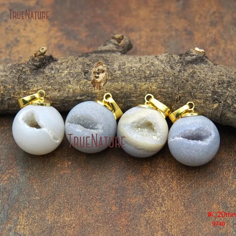 Круглые бусины PM8210 с агатом и улыбкой 20 мм|agate pendant|druzy agate pendantdruzy |