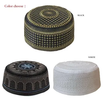 Male Black Muslim Hats Barts Arabic Turkish Topi Kufi Hat Je Kippah Namaz Men Islam Caps Turbante Turco Hombre Kippot Bonnet