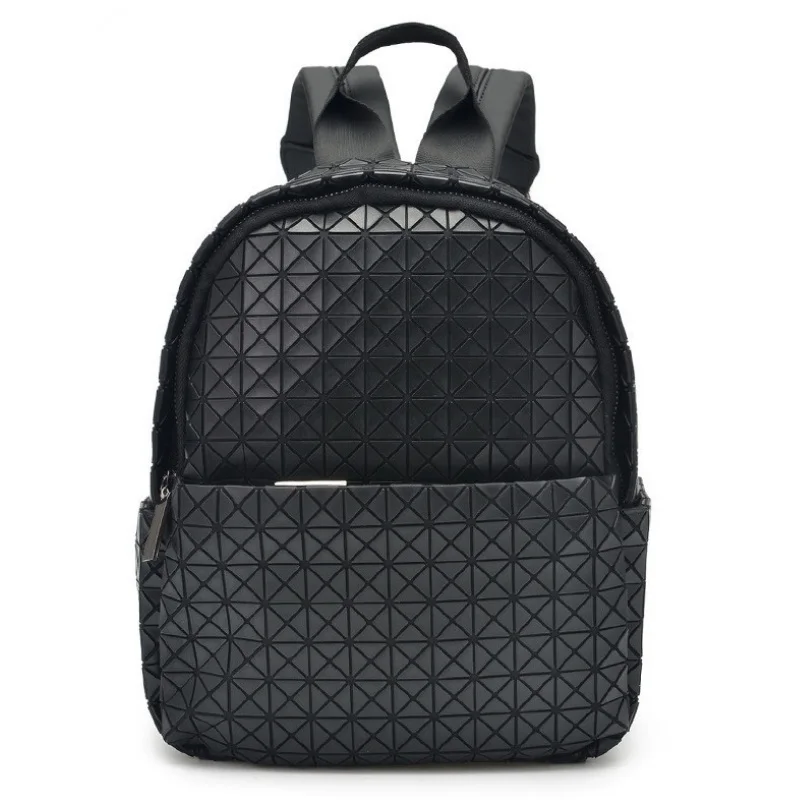 

Women Fashion Geometric Backpack Female Diamond Lattice School Bags Folding Laser Mochila Girls Hologram Bagpack Small Bookbag