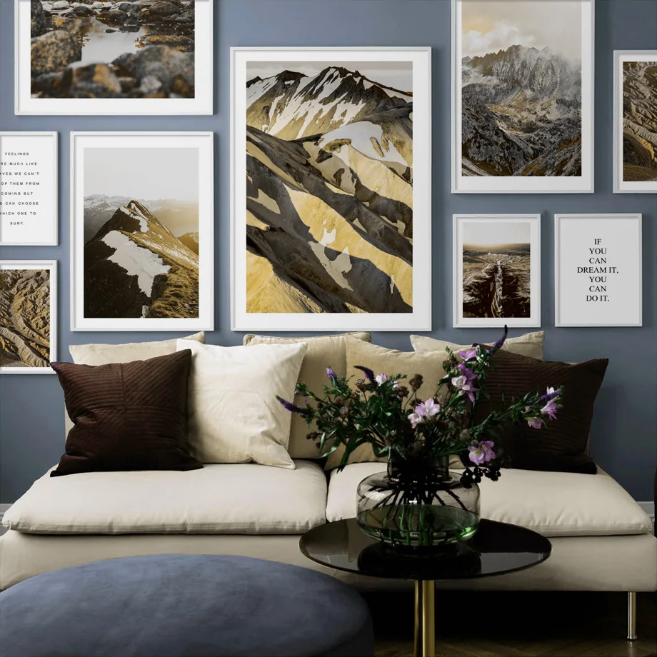 

Fog Snow Mountain Forest Quotes Landscape Wall Art Canvas Painting Nordic Posters And Prints Wall Pictures For Living Room Decor