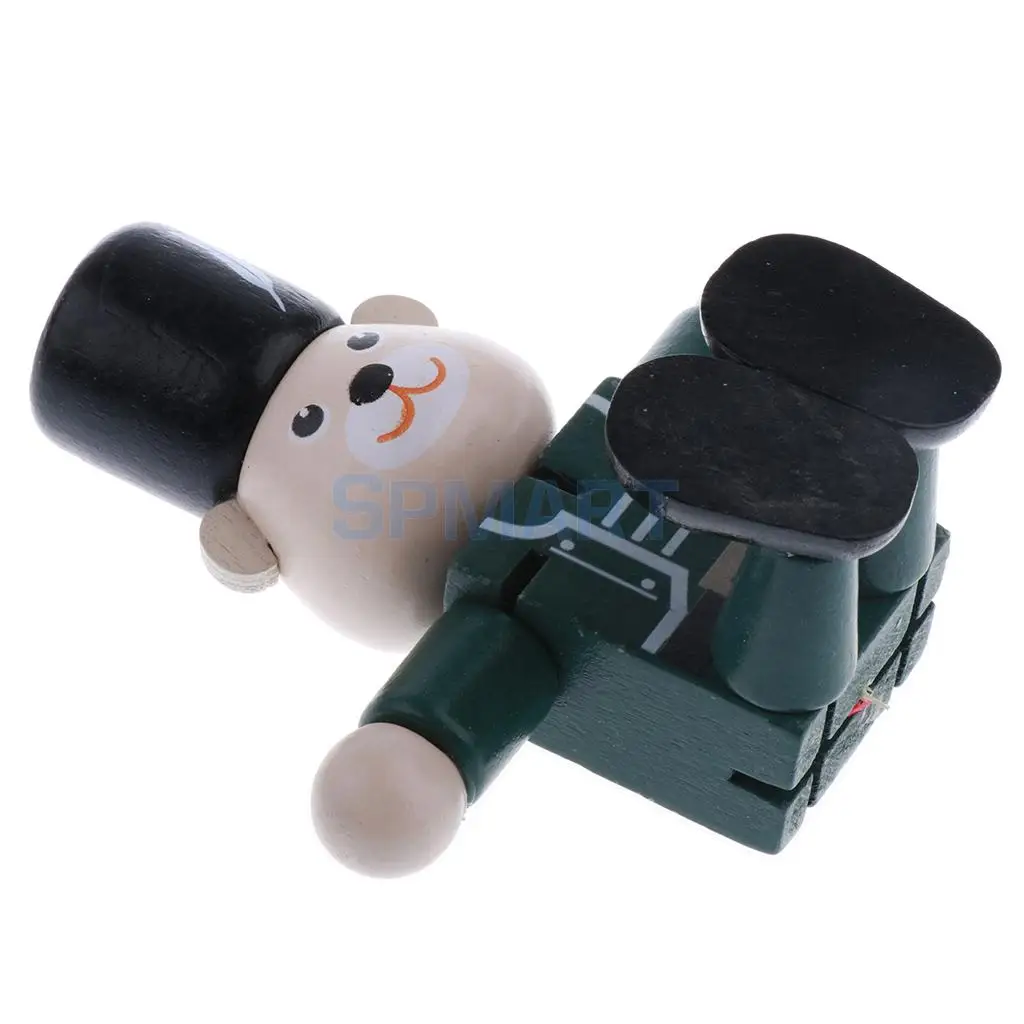 Wooden Walnut Puppets Bear Animal Action Figure Doll Toys Flexible Joints Poseable Baby Children Kids Xmas Christmas Gifts