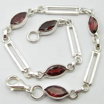 

. Red GARNET New Bracelet 8.6" ! Fashion Jewelry