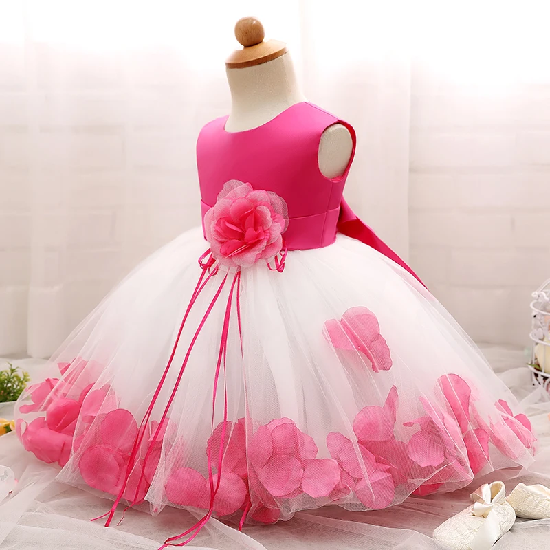 Бальное платье принцессы для детей возрастом от 4 до 10 лет, детская одежда платье для выпускного вечера для девочек, свадебное платье с цветочным узором для девочек, платье с лепестками для девочек
