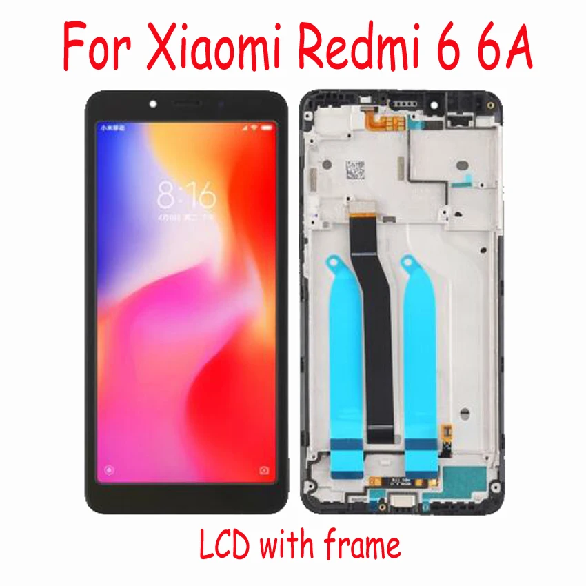 Review Top 100% Tested Working Redmi 6A Full LCD Display touch screen digitizer Assembly with frame For Xiaomi