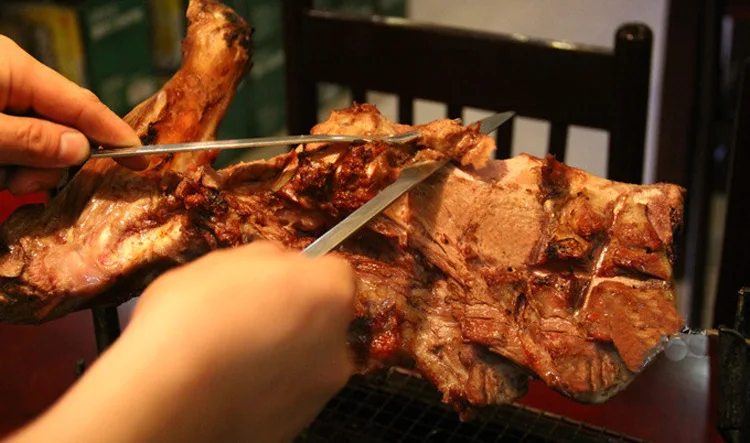 Новый Кухонный Нож для барбекю и стейка 2 шт. вилка мяса длинная ручка вилки