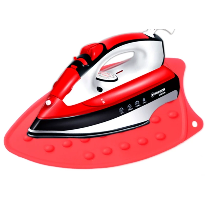 1 Pc Flexible Silicone Iron Rest Pad For Ironing Board Heat Resistant Mat Dotted Bubbled Random